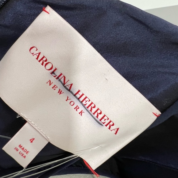 Carolina Herrera Strapless Embellished Silk Faille Gown Navy US:4 Dress - Picture 11 of 14